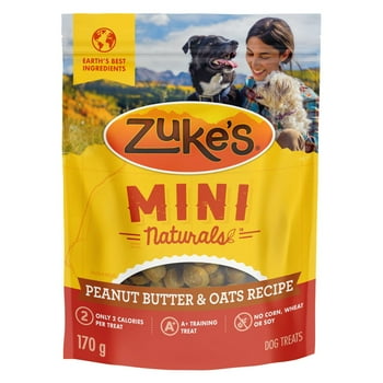 Zuke’s Mini Naturals Recette au Beurre d’Arachide et à l’Avoine, Gâteries pour Chiens 170-454 g