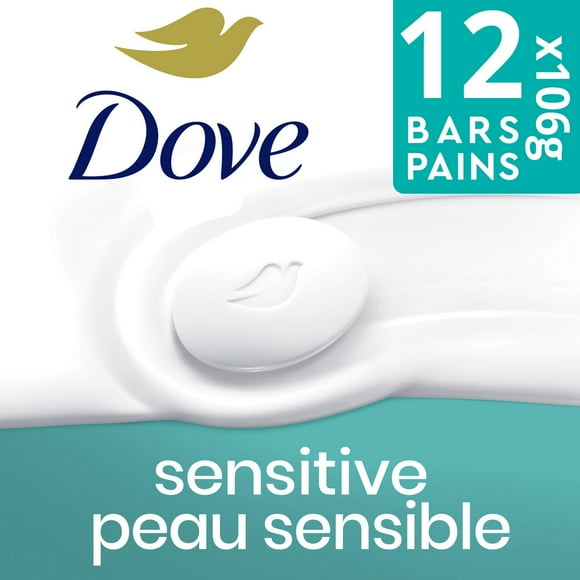 Dove  Sensitive Skin Beauty Bar More Moisturizing Than Bar Soap, 12x106g