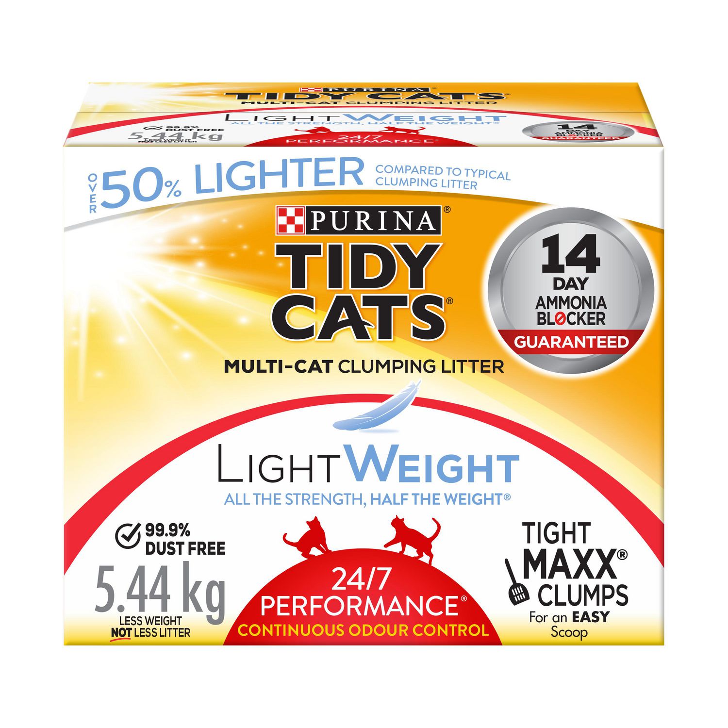 Tidy Cats Free /& Clean Lightweight Cat Litter for Multiple Cats 2 Pack 5.44 kg