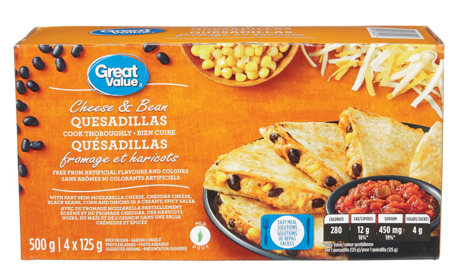Great Value Cheese and Bean Quesadillas Walmart Canada