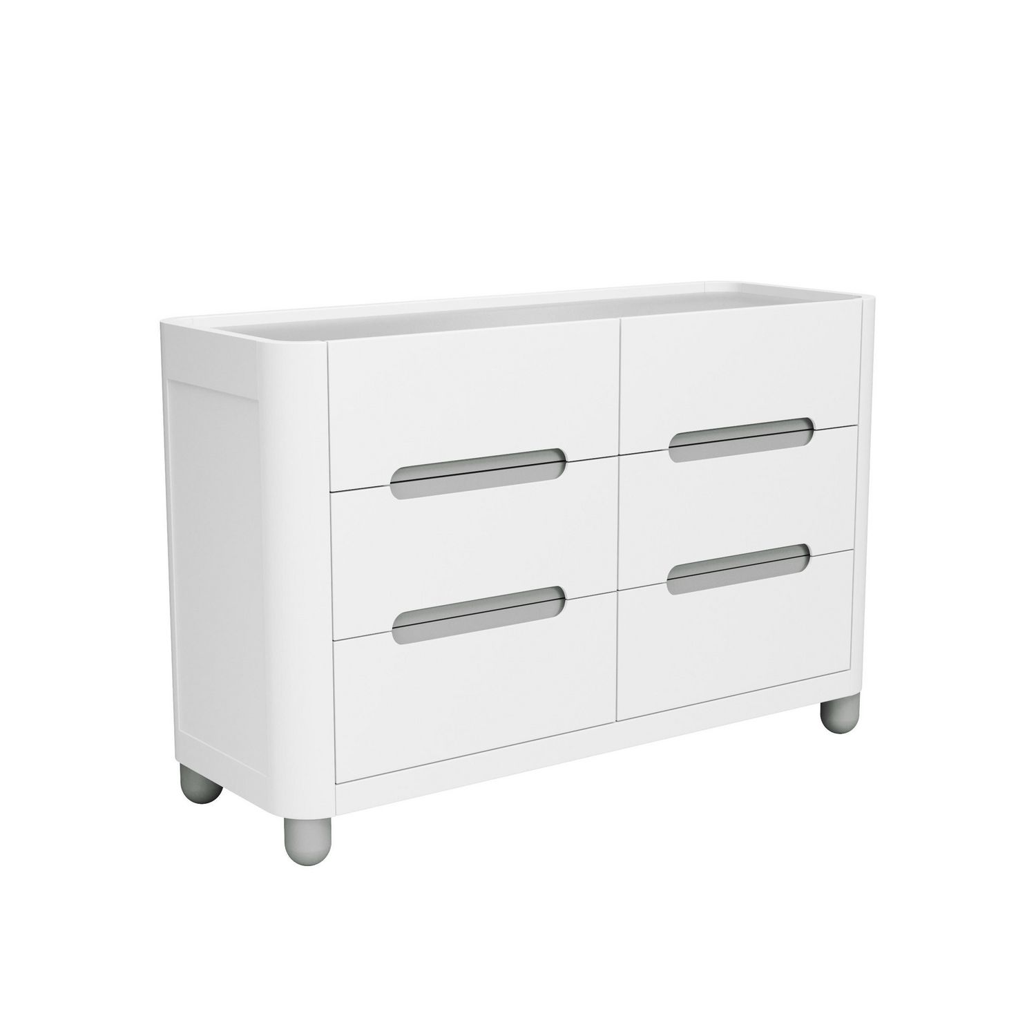 Nursery Storkcraft Roland 6 Drawer Dresser White Pebble Gray 03866