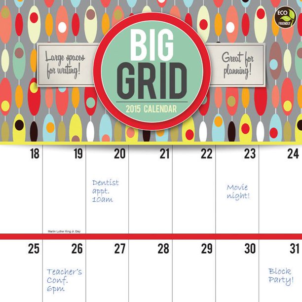 2015 Big Grid: Design Wall Calendar