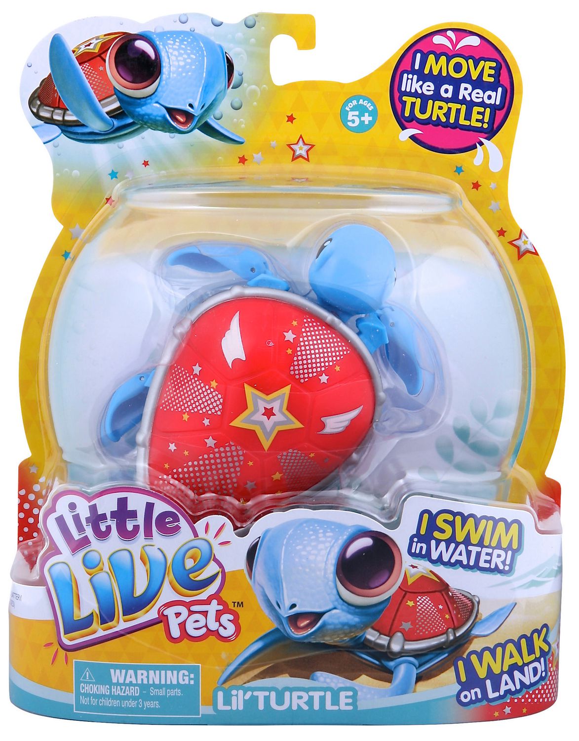 Little Live Pets 26348 Lil, S9 Single Pack-Styles Vary, Interactive,  Animated Electronic Turtle, Walking & Swimming Movement, collectable pet