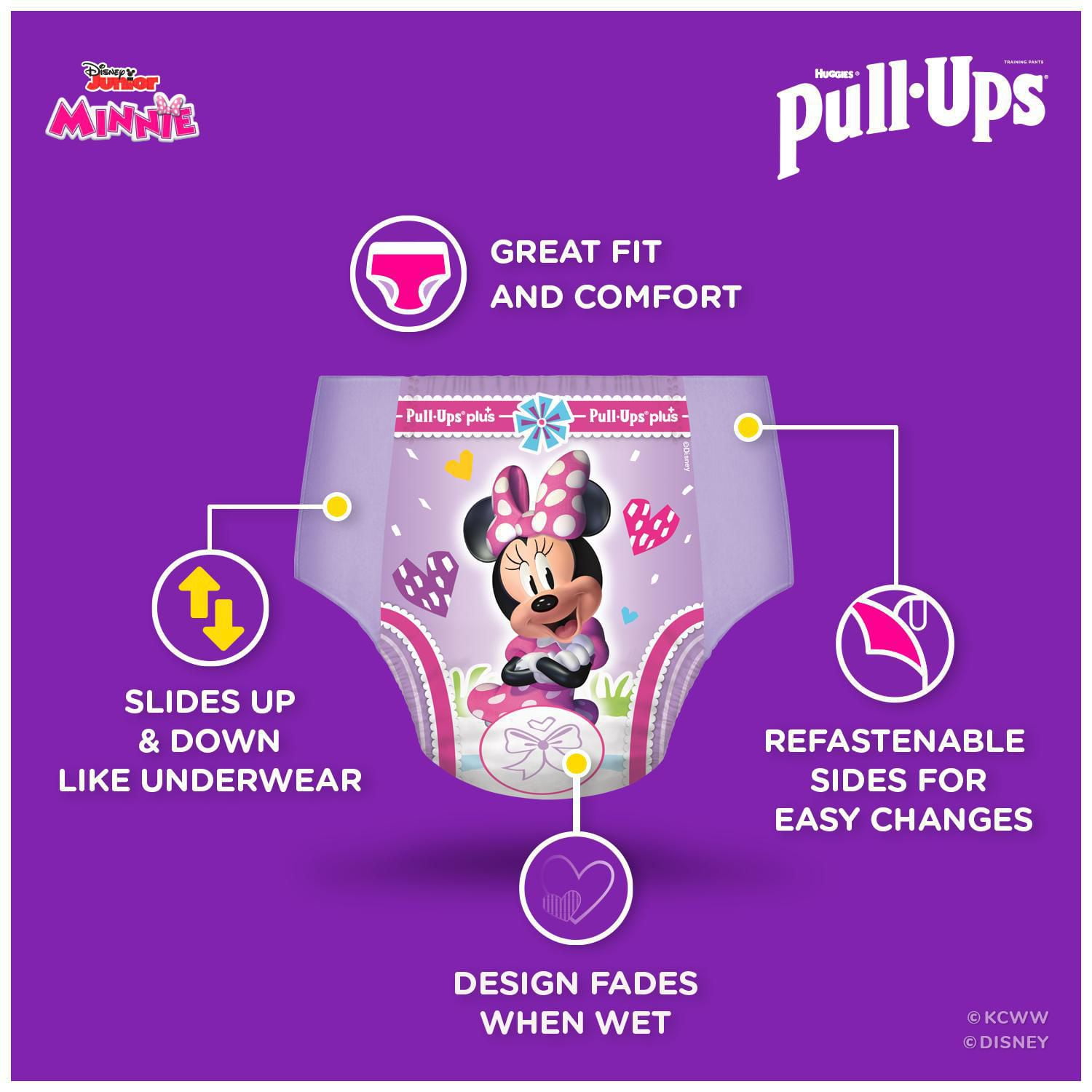 Huggies Size 5 Diapers, Girls Potty Training Underwear, Easy Open Training  Pants 3T-4T, Pull-Ups Night-Time for Toddlers, 60 ct, Giga Pack, Packaging