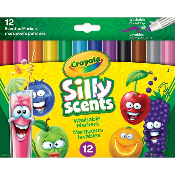 Marqueurs parfumés à pointe oblique lavables Silly de Crayola Paq. de 12
