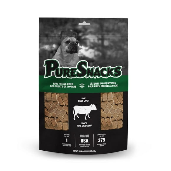 PureSnacks Freeze Dried Beef Liver Dog Treats, 410g
