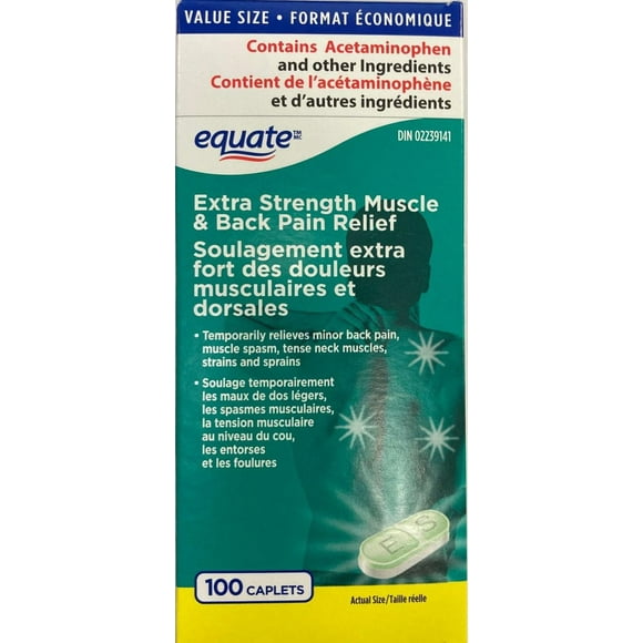 Equate Extra Strength Muscle & Back Pain Relief, Contains Acetaminophen