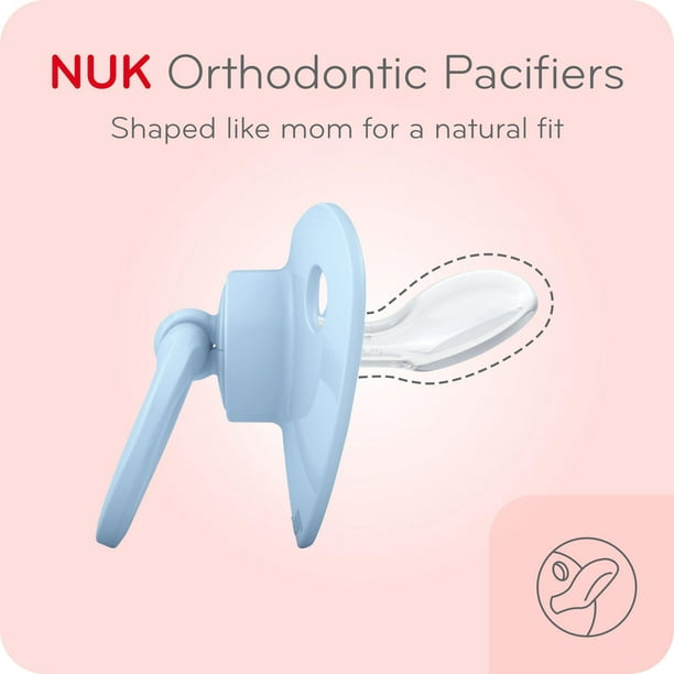 Suces orthodontiques NUK 18 à 36 mois, paquet de 2. 