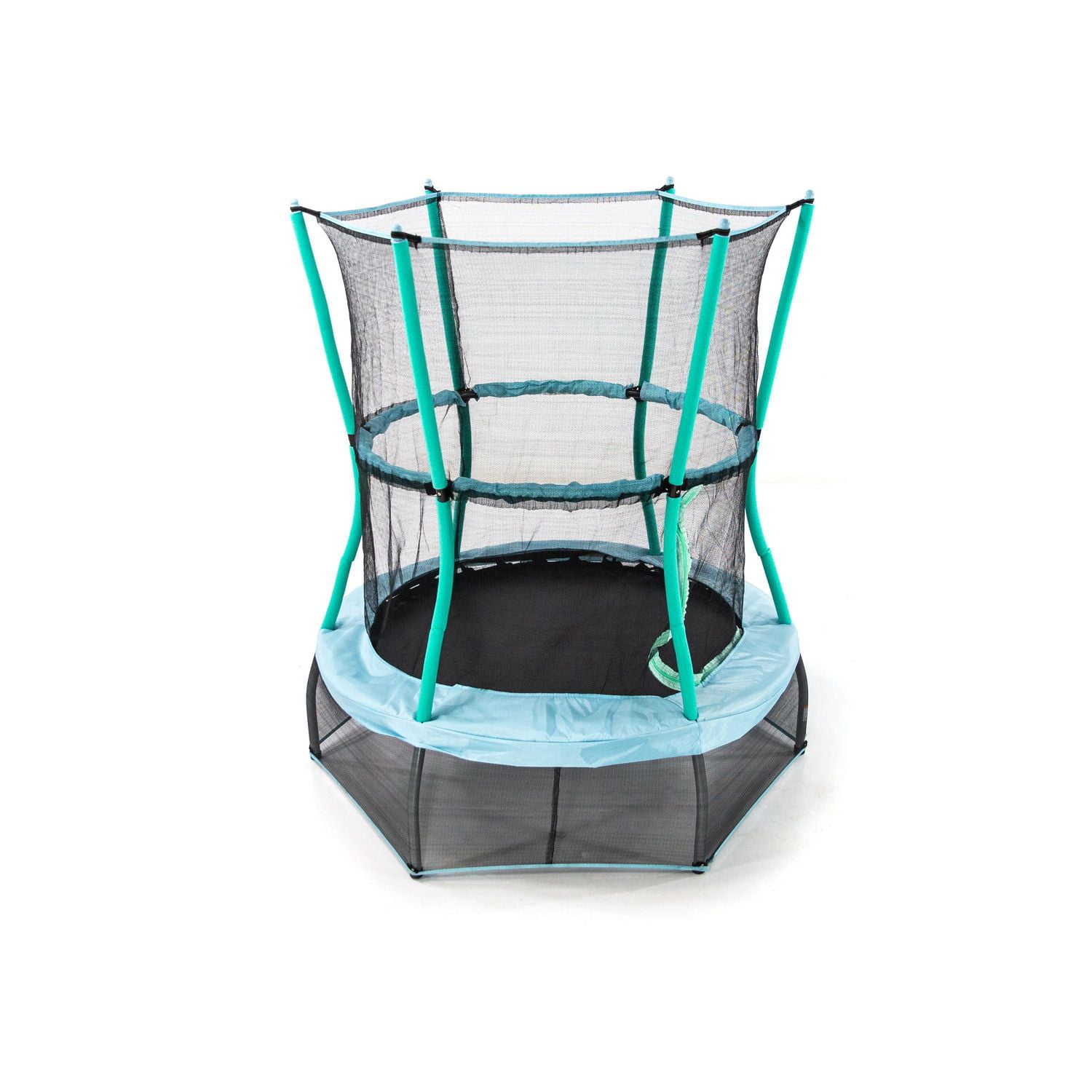 SKYWALKER TRAMPOLINES 48 inch, Teal Round, Indoor Trampoline for Kids, Mini  Bouncer, Rebounder with Safety Enclosure Net and Padding 