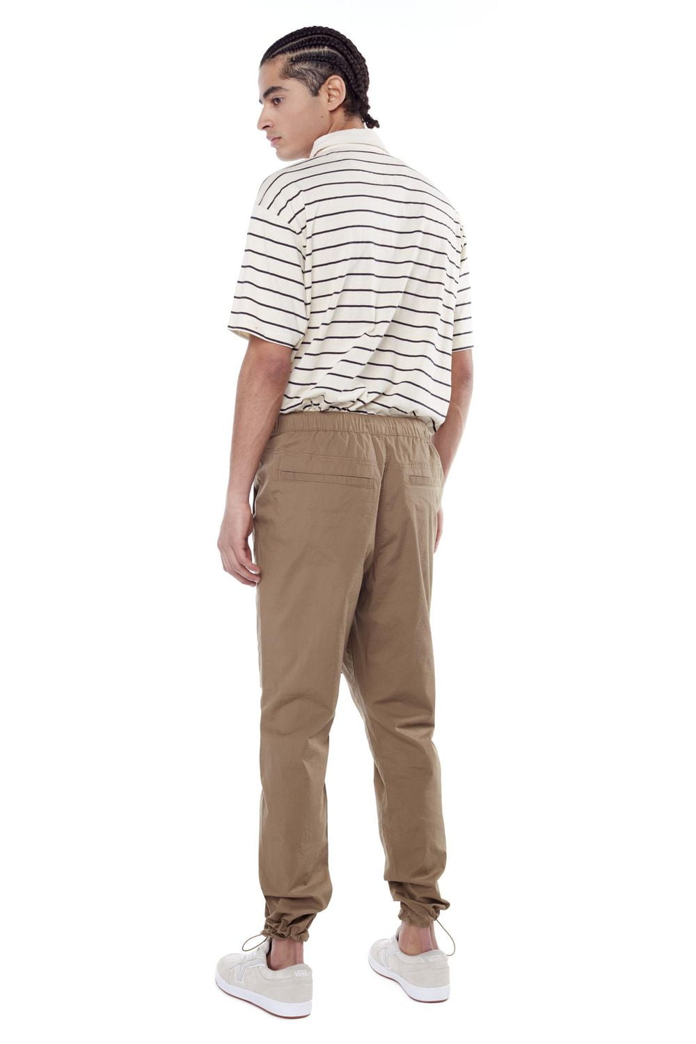 Jeaniologie ™ Pantalon de jogging pour hommes avec poches sur le devant avec velcro caché-Beige