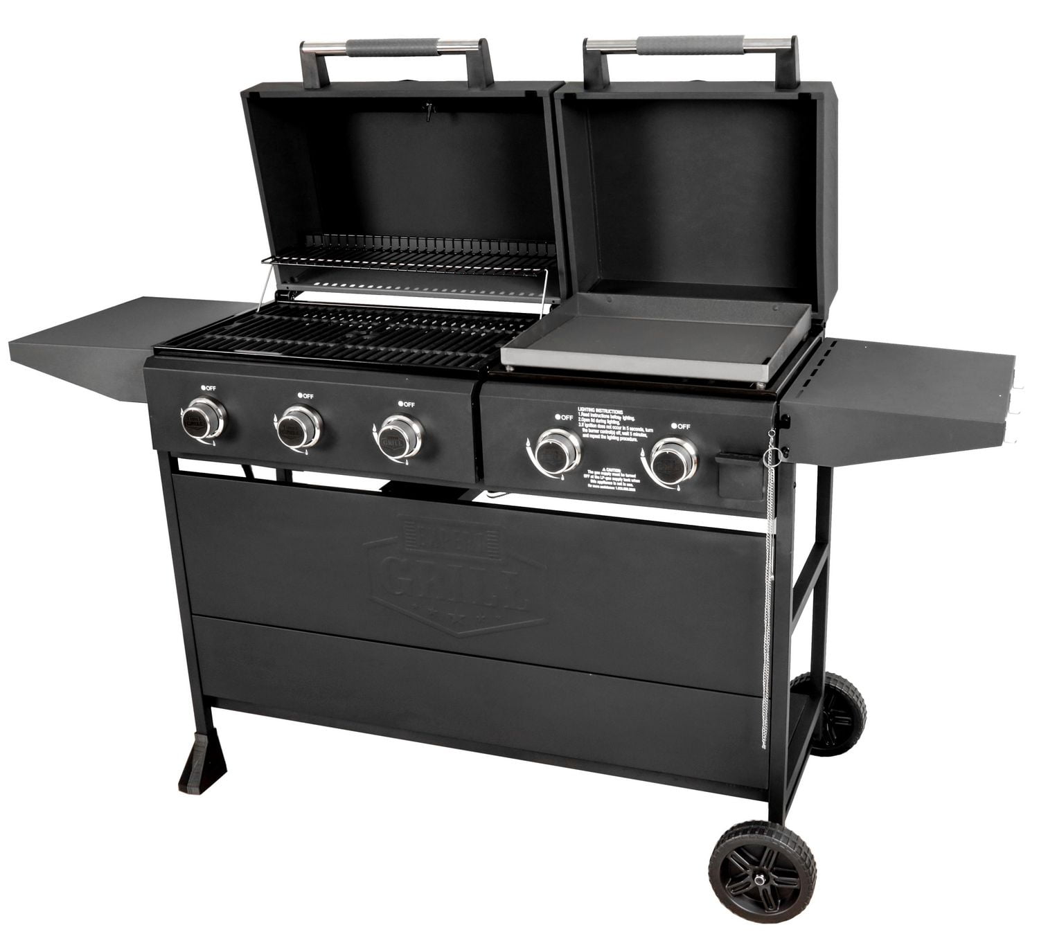 EXPERT GRILL 5 Burner Gas Griddle Combo Grill Black GGC2452WA C 694 Sq. In. total cooking area