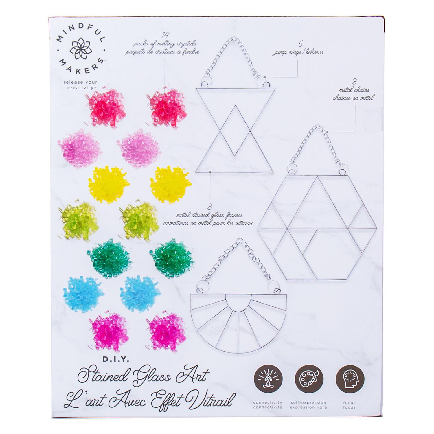 Mindful Makers™ D.I.Y Stained Glass Art Set, 3 Geometric Designs