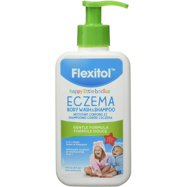 Flexitol Happy Little Bodies Soulagement de l'eczéma et shampooing | Ingrédients naturels | Gruau colloïdale - Soulage les irritations de la peau et les démangeaisons | Aucun savon, SLES ni aucun type de sulfate