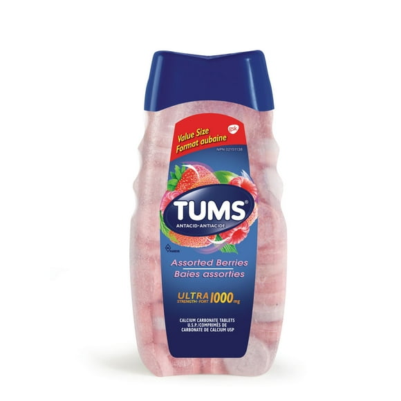 Tums Ultra Strength 1000mg Antacid for Heartburn Relief, Assorted Berry, 160 Count