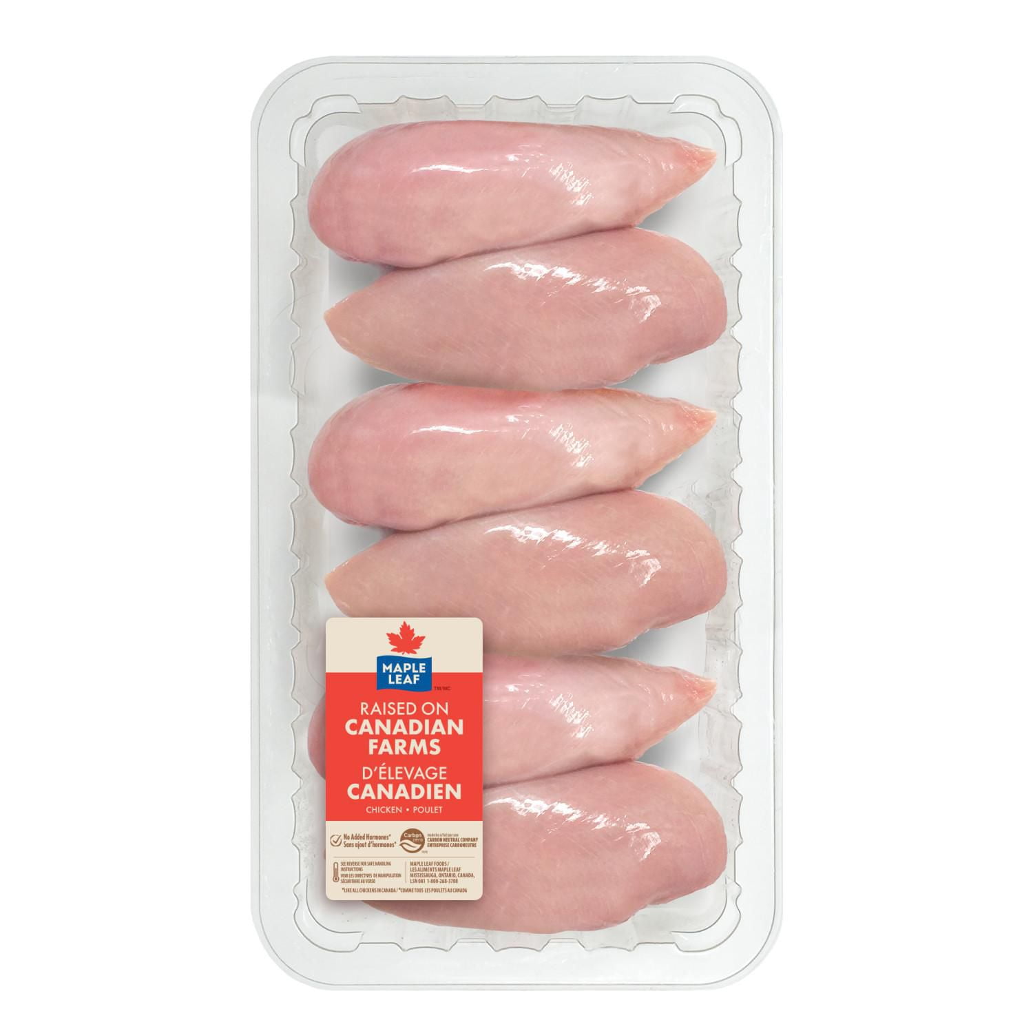 Maple Leaf Boneless Skinless Chicken Breasts, 6 Breasts, Value Pack