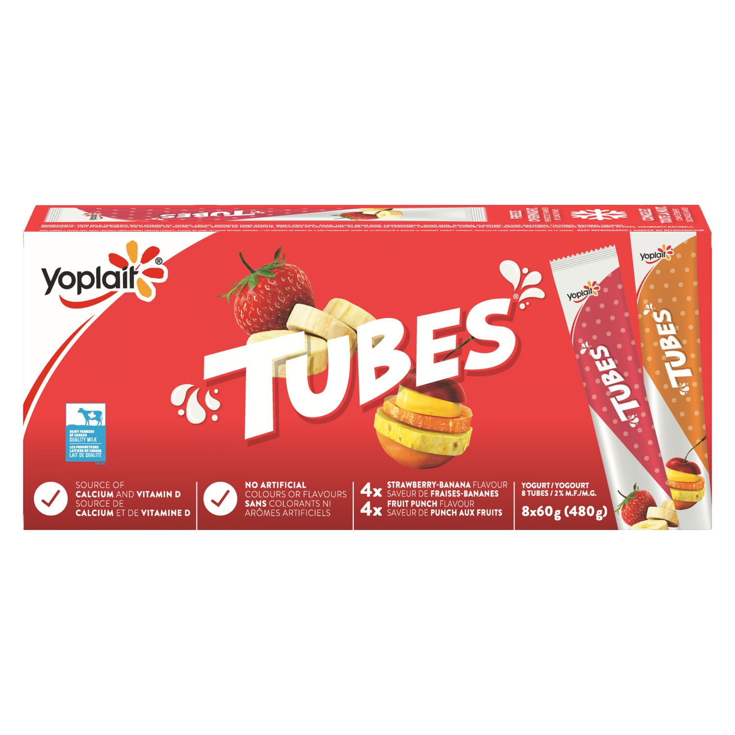 Tubes by Yoplait Fruit Punch/StrawberryBanana Yogurt Walmart Canada