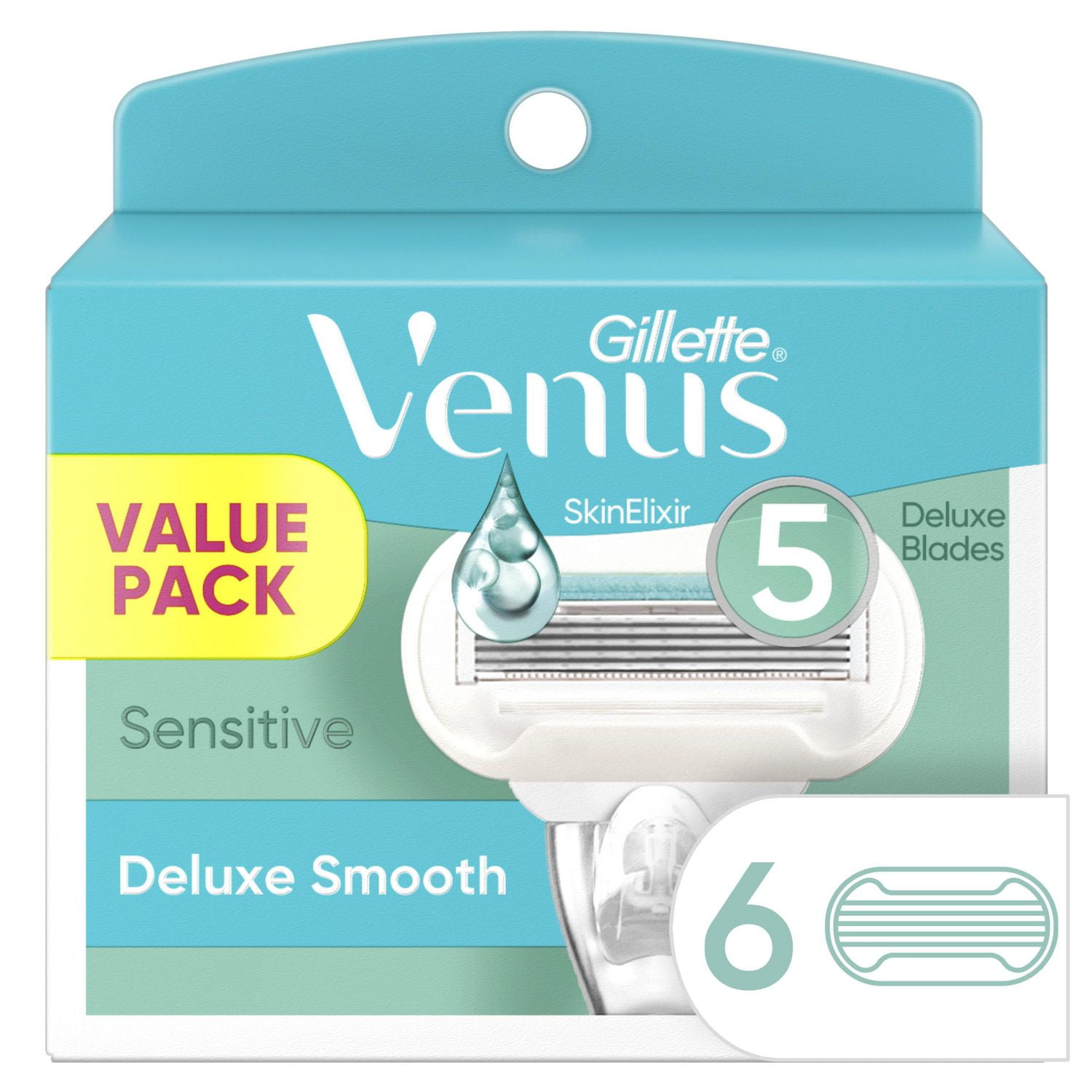 Gillette Venus Deluxe Smooth Sensitive Women's Razor Blade Refills