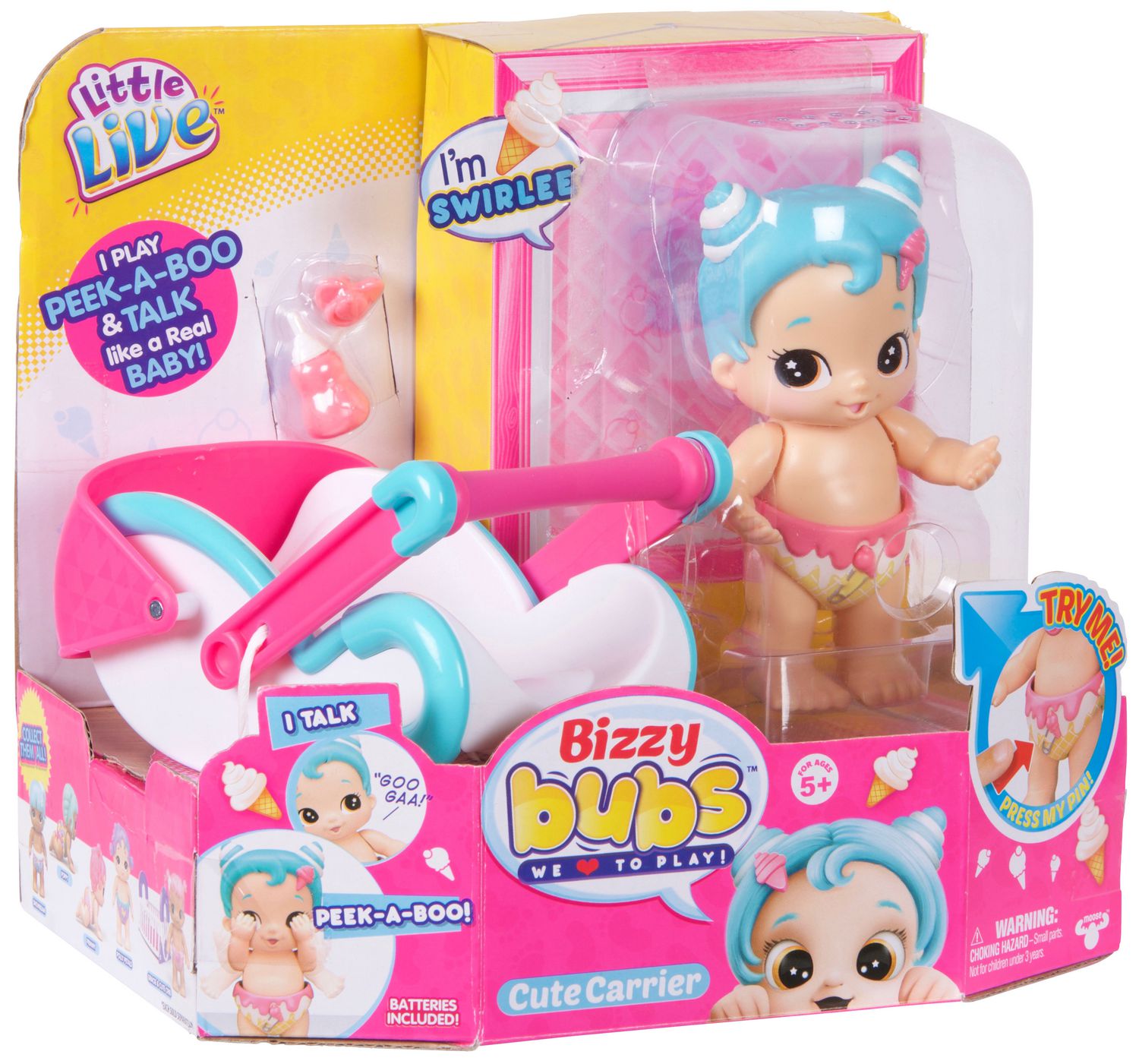 Little Live Bizzy Bubs 28476" Cute Carrier Doll 