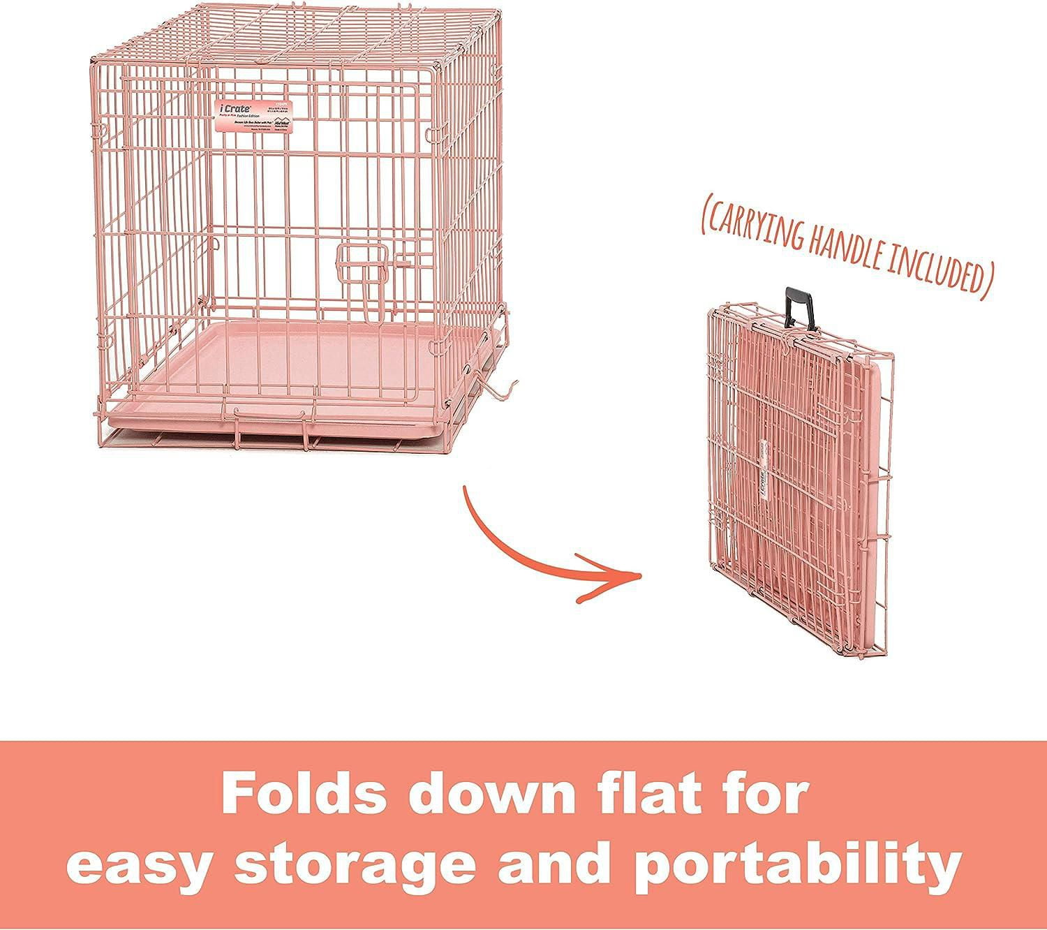 Midwest Icrate 24 Inch Pink Single Door For Dogs Walmart