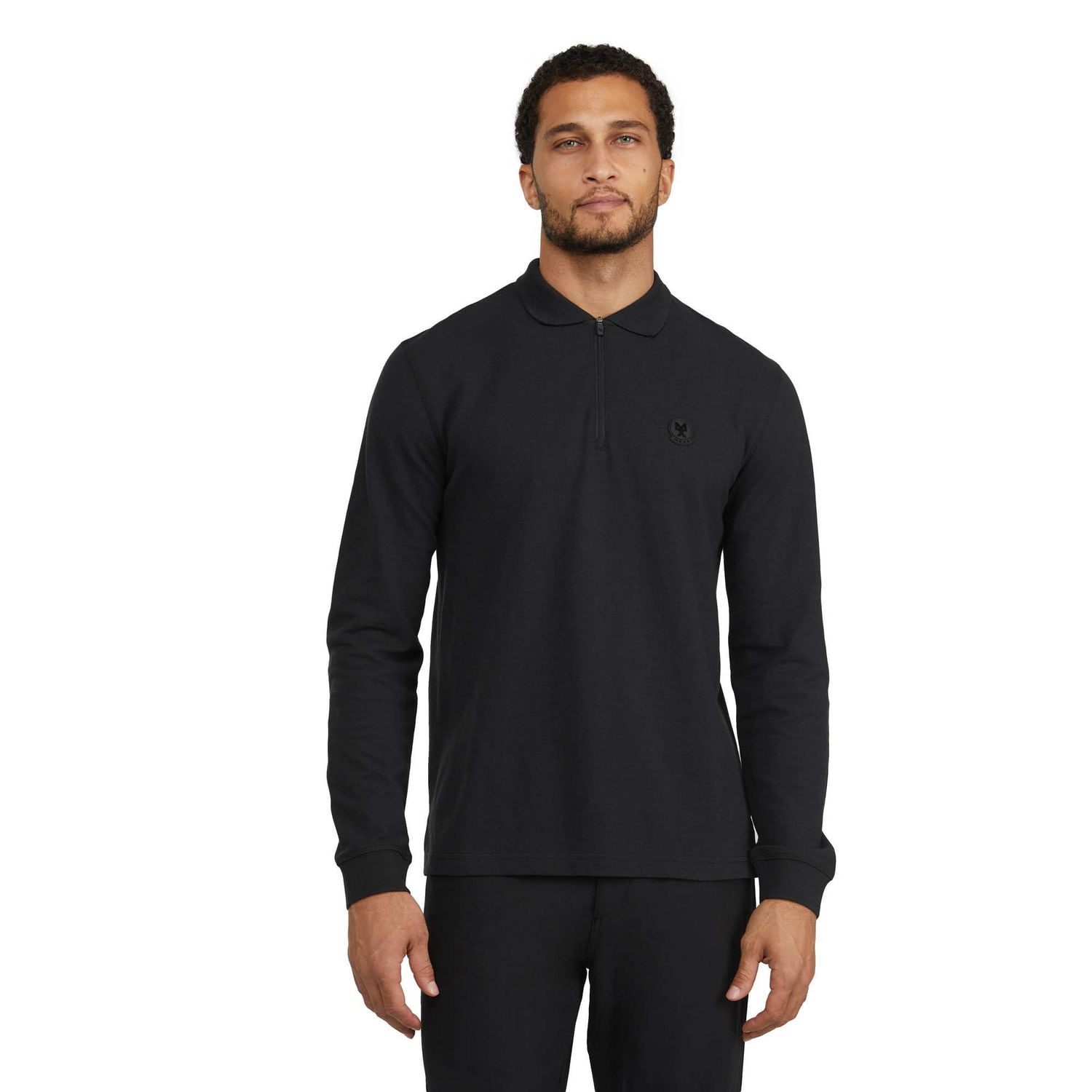 Mexx Men’s Quarter Zip Long Sleeve Polo Shirt