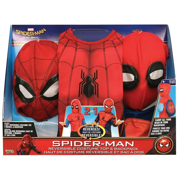Costume reversible 2-en-1 Spider-Man de Rubie's avec haut et sac à dos à toile