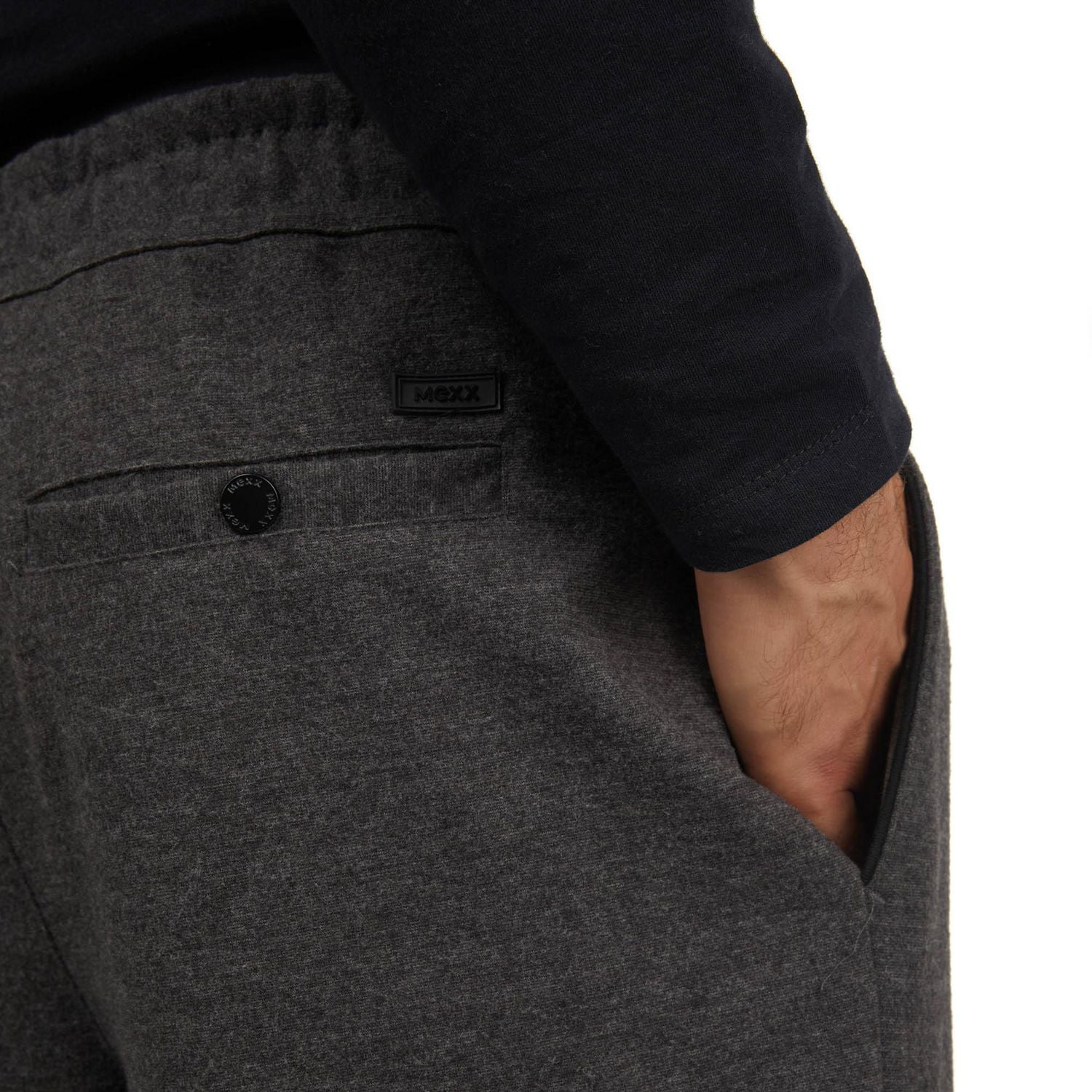 Pantalon de jogging en ponte brossé avec taille élastique pour hommes Mexx