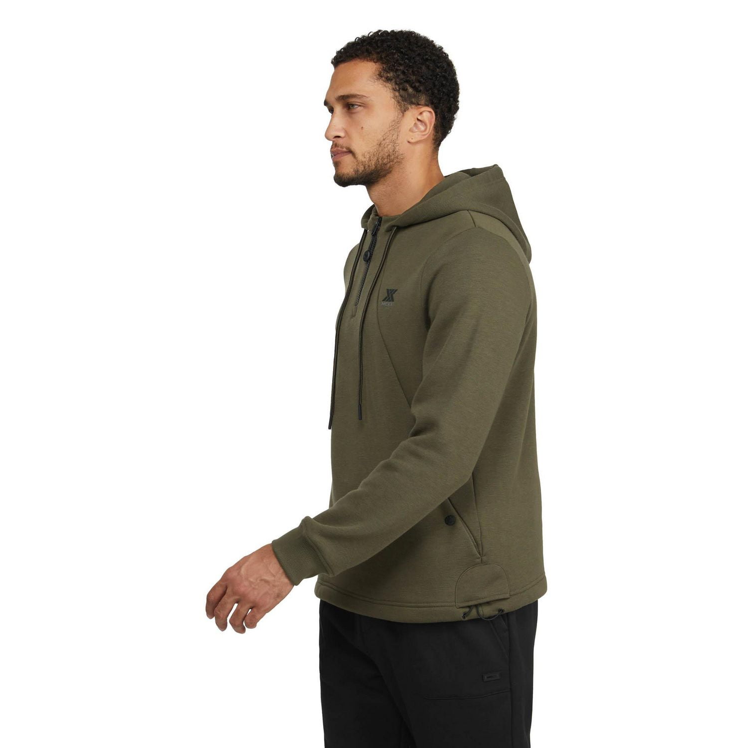 Mexx Men’s Quarter Zip Pull Over Fleece Hoodie