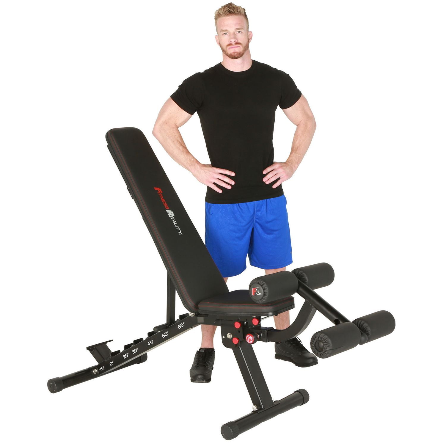 FITNESS REALITY X-Class Olympic Weight Bench with Detachable Leg Hold-Down  