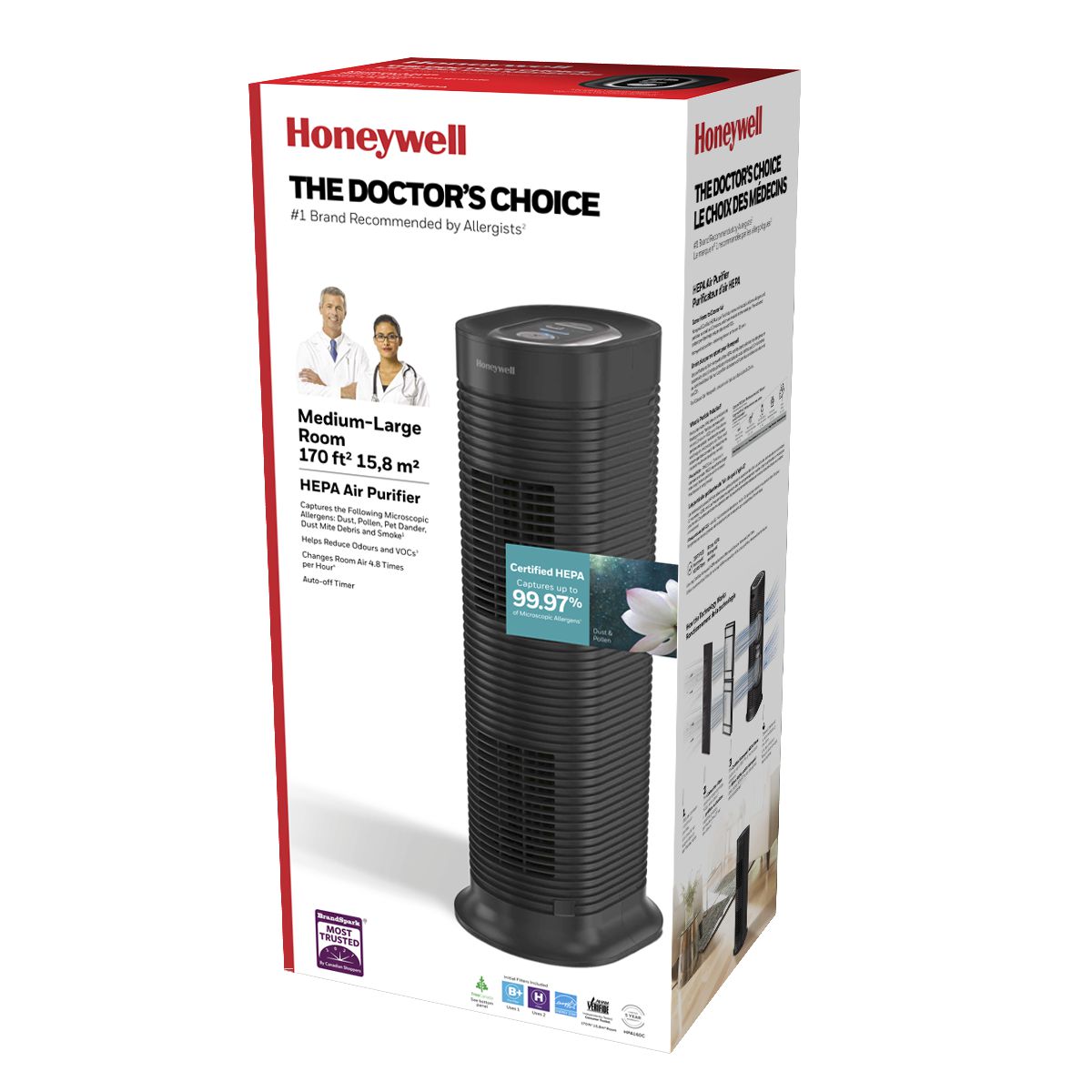 Honeywell hpa164c true hepa allergen deals remover with true hepa filter