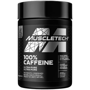 MuscleTech 100% Caféine PreWorkout Pills énergétiques, concentration mentale + Supplément énergie, 200mg de la caféine pure, préentraînement pour les hommes & Les femmes, 150 Capsules