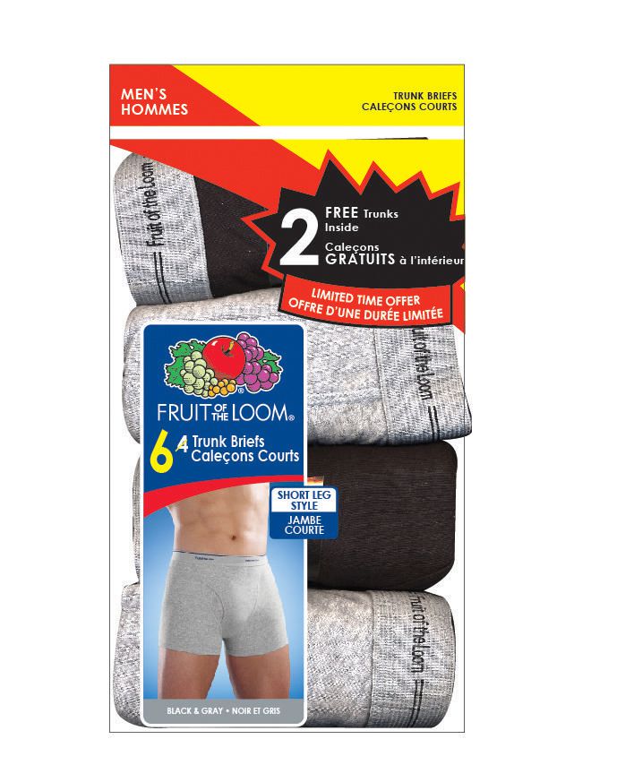 Fruit of the Loom Men's 4+2pk Assorted Trunk | Walmart Canada