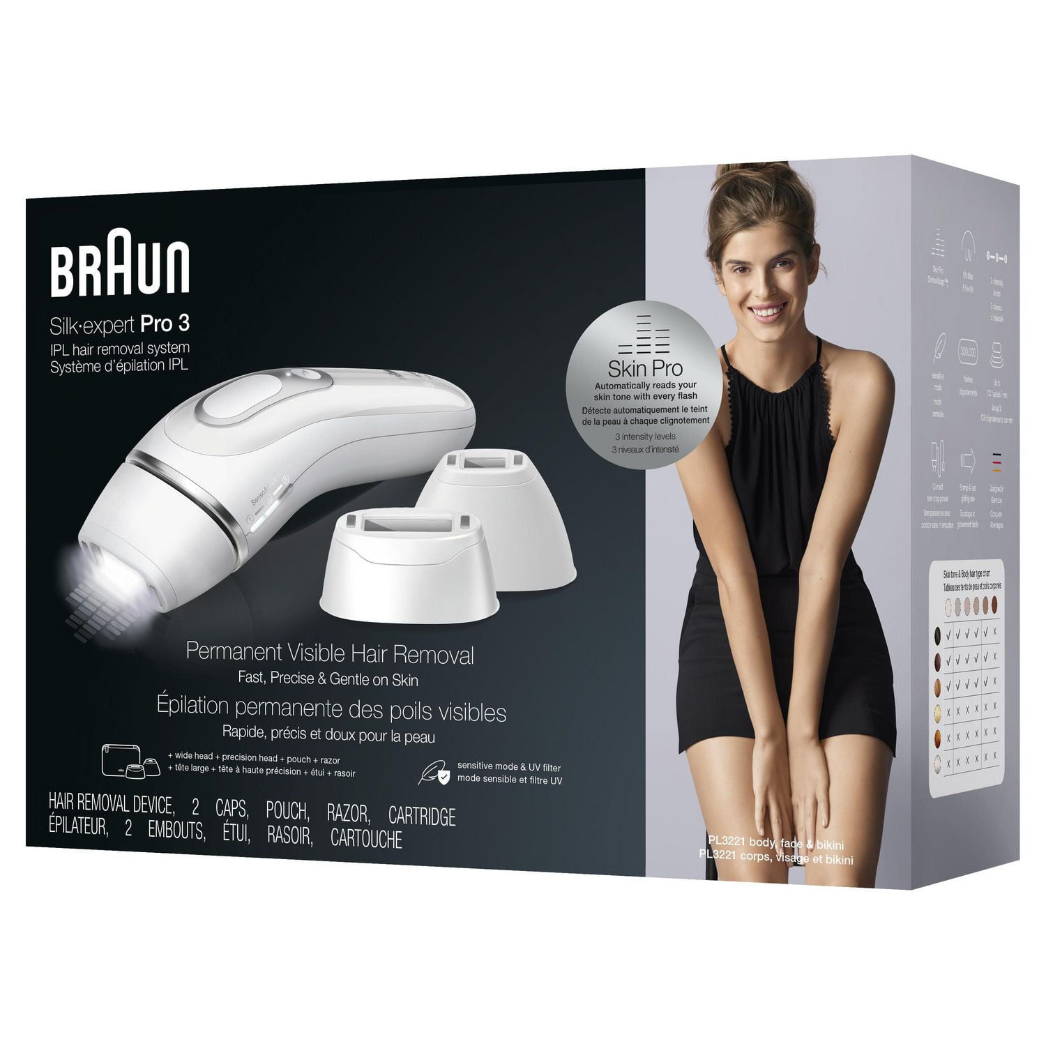 Braun Silk·Expert Pro3 PL3012 Next Generation IPL Hair Removal Device Wired  Laser Hair Removal 300.000 Light Pulses%100 ORIGINAL - AliExpress