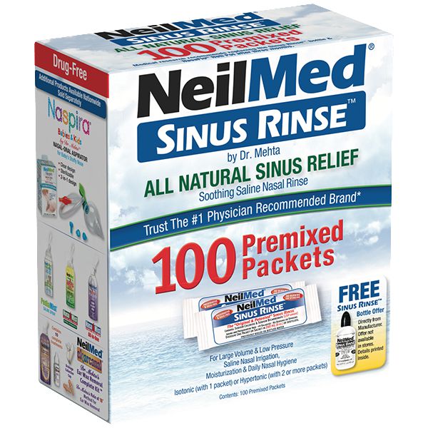 Sinus Rinse - Trousse classique avec 100 sachets prêts à l’emploi
