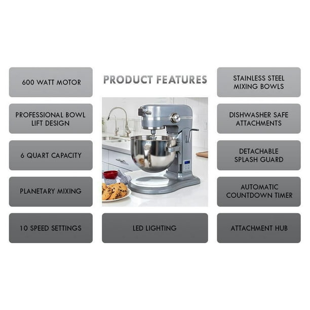 Kenmore Elite 6 qt Bowl-Lift Stand Mixer with Countdown Timer- 600