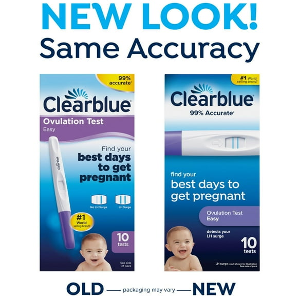 Clearblue Easy Ovulation Test Kit, Home Ovulation Test Sticks, 10 Tests, 10CT