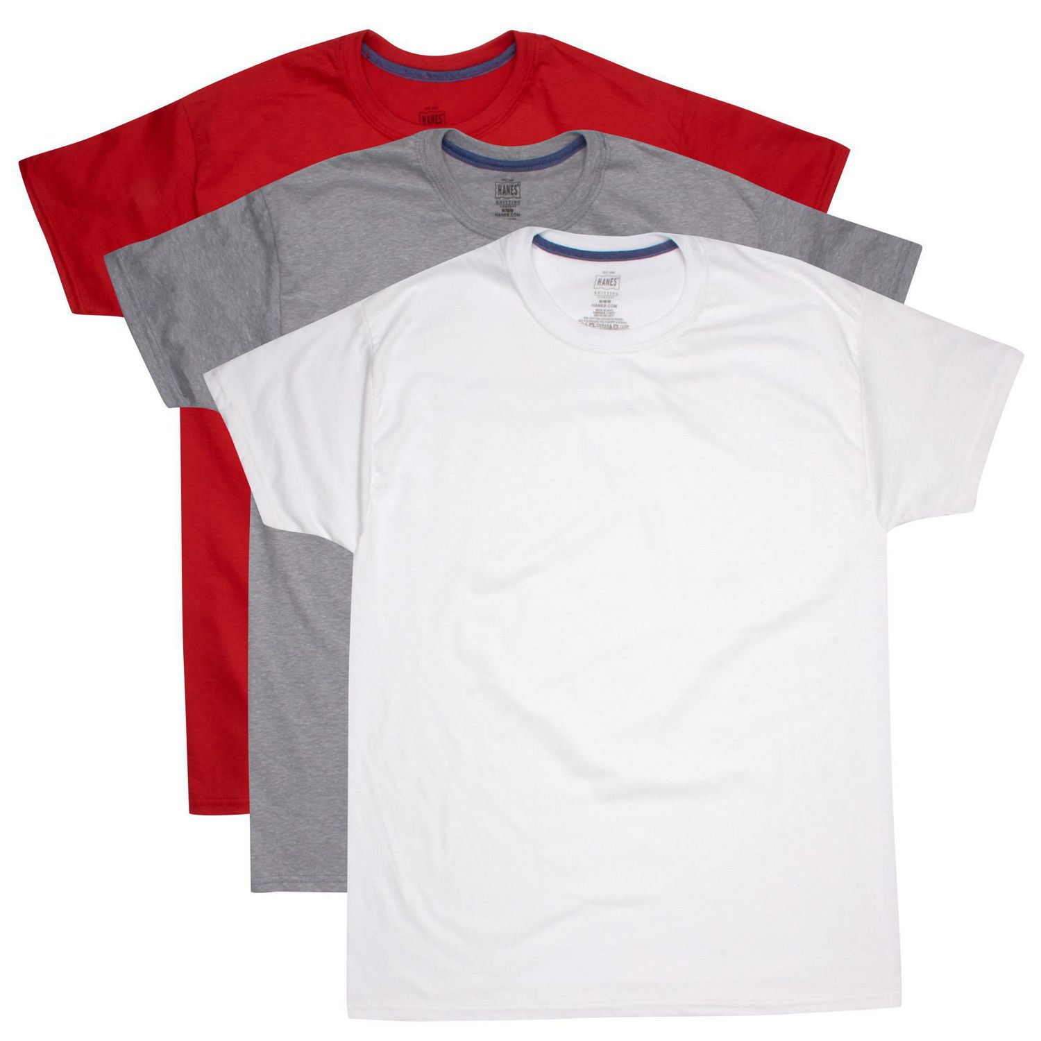Hanes Heritage Red & White Collection Men's P3 Crew Neck T-Shirts ...