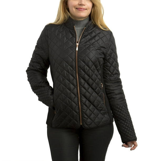 Swiss Tech Women's Quilted Mixed Media Jacket 