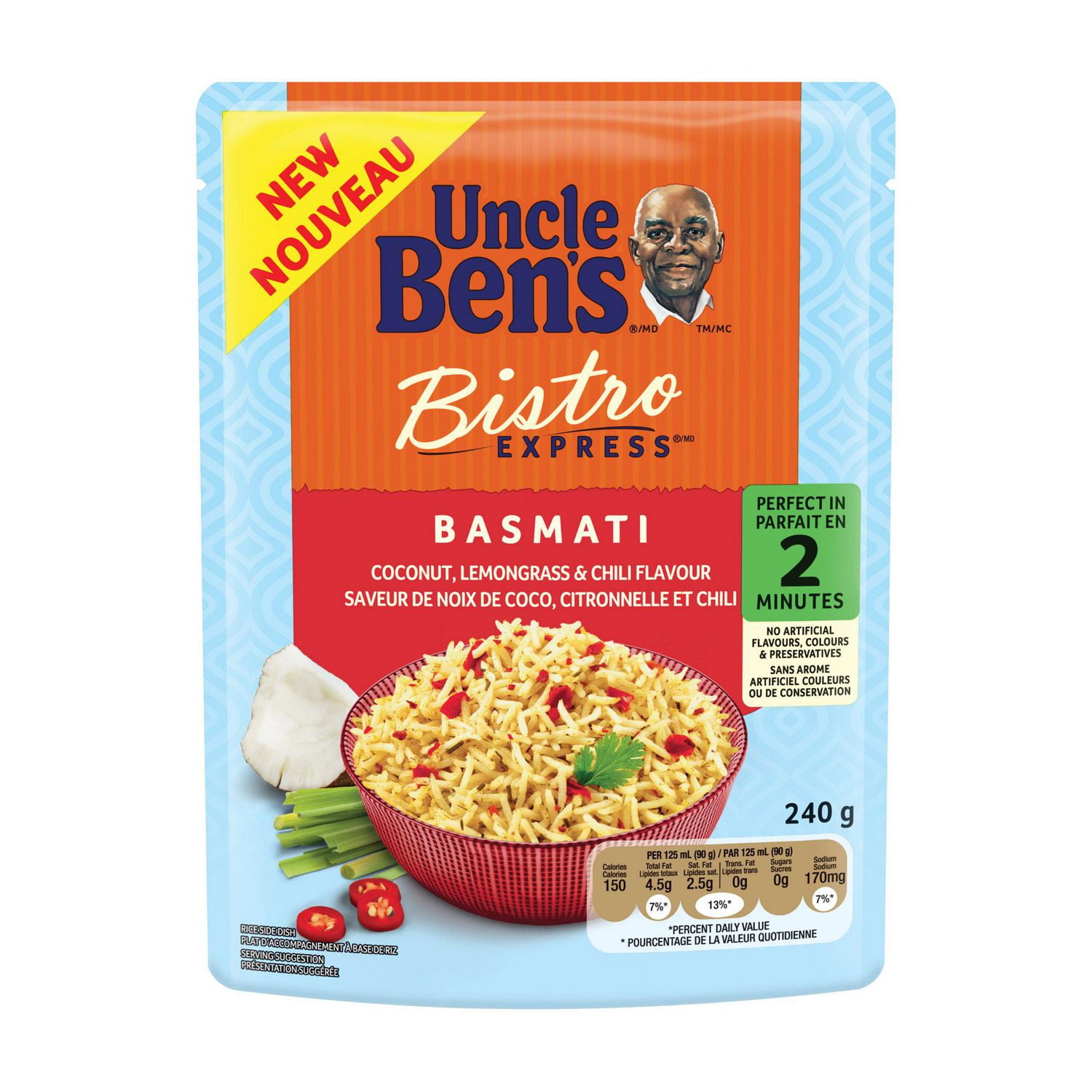Uncle Ben's Bistro Express® Basmati Coconut, Lemongrass & Chili Flavour