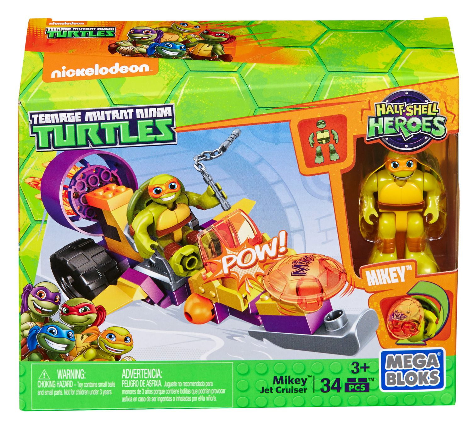 Mega Construx Teenage Mutant Ninja Turtles Half-Shell Heroes Mikey's ...