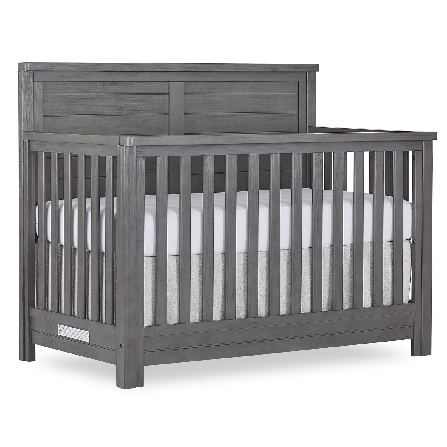 Evolur Madison 5 in 1 Convertible Crib and Tall Chest with Free Mattress Weathered Gray 