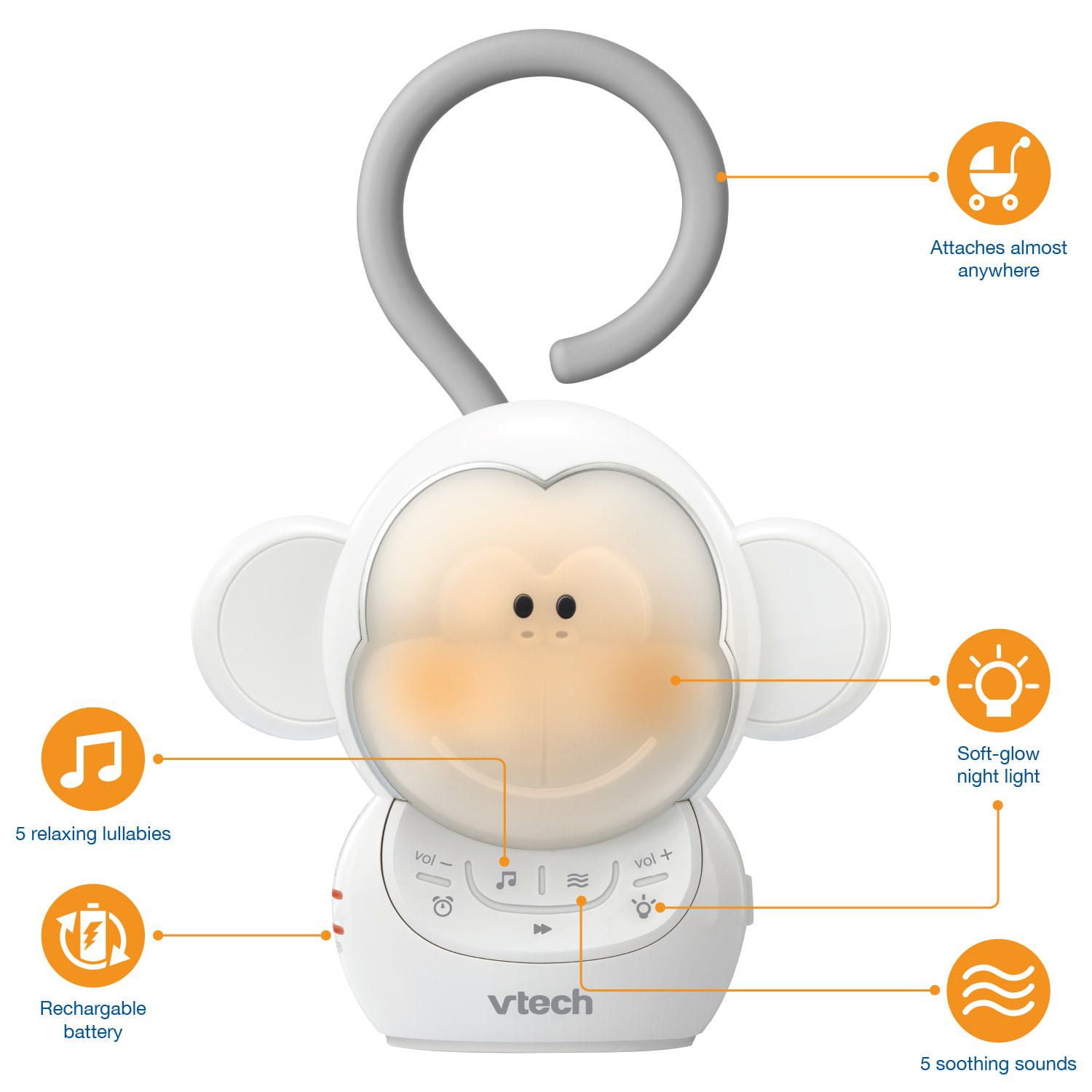 VTech BC8211 Safe & Sound® Portable Soother Myla The Monkey