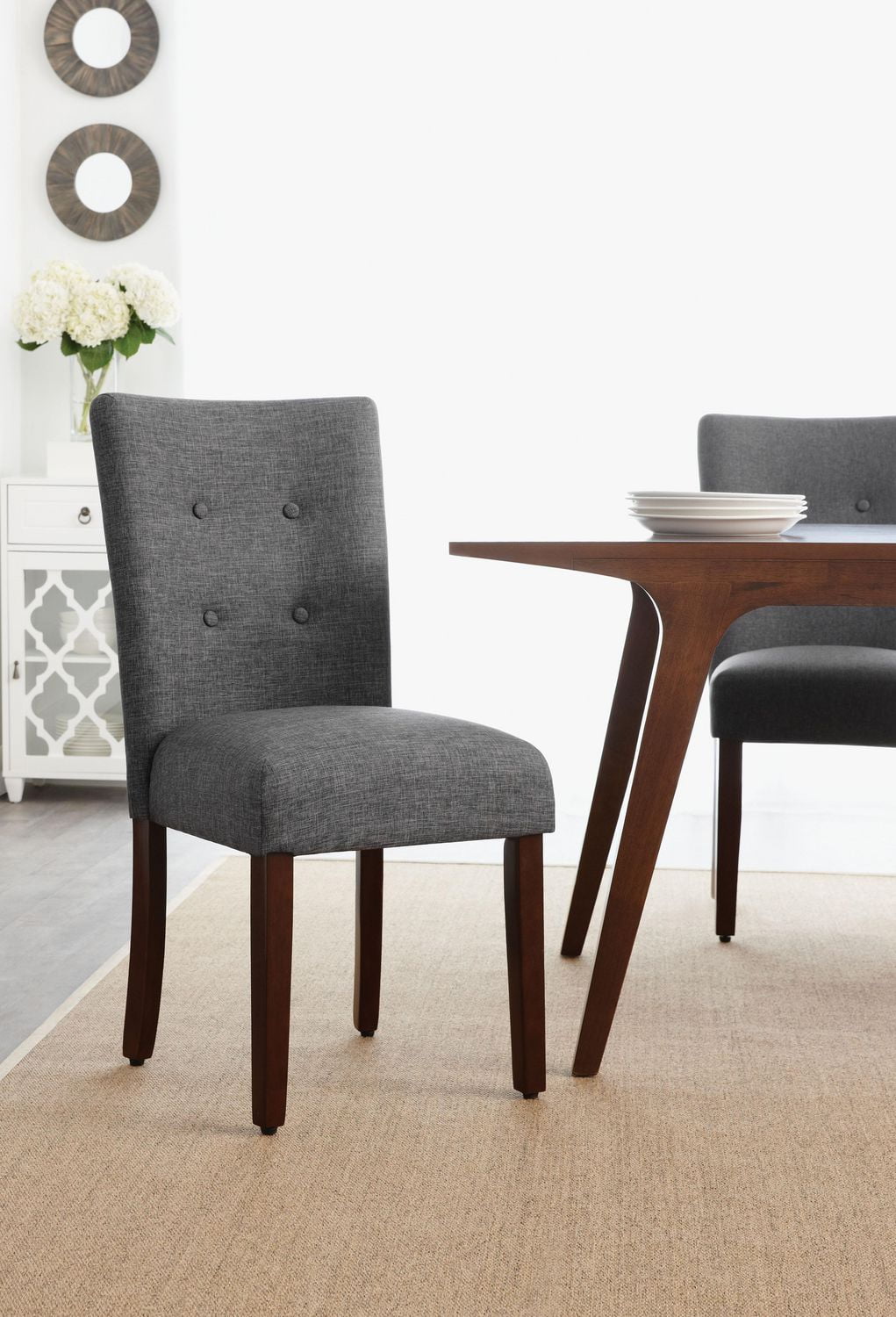 hometrends Grey Tufted Dining Chair Walmart Canada