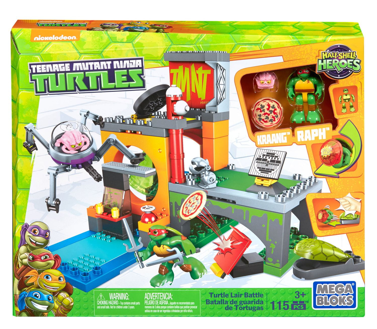 MEGA BLOKS Teenage Mutant Ninja Turtles Half-Shell Heroes Turtle Lair ...