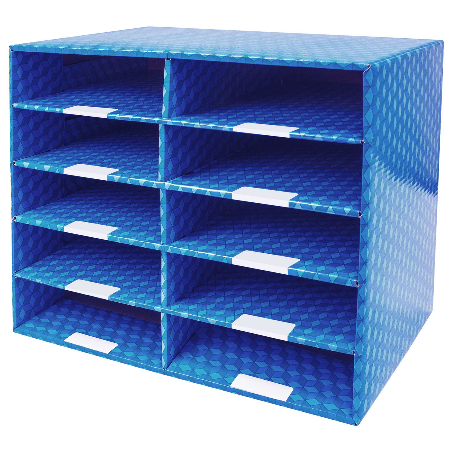 Storex Pigeonnier En Carton Ondule 10 Sections Bleu Lamine Pour Marqueurs A Sec Walmart Canada