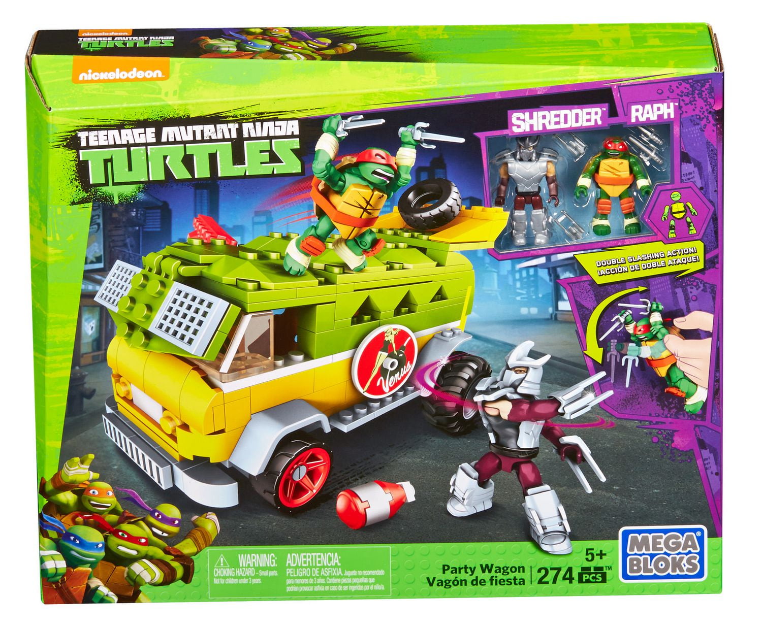 MEGA BLOKS Teenage Mutant Ninja Turtles Party Wagon Playset | Walmart ...