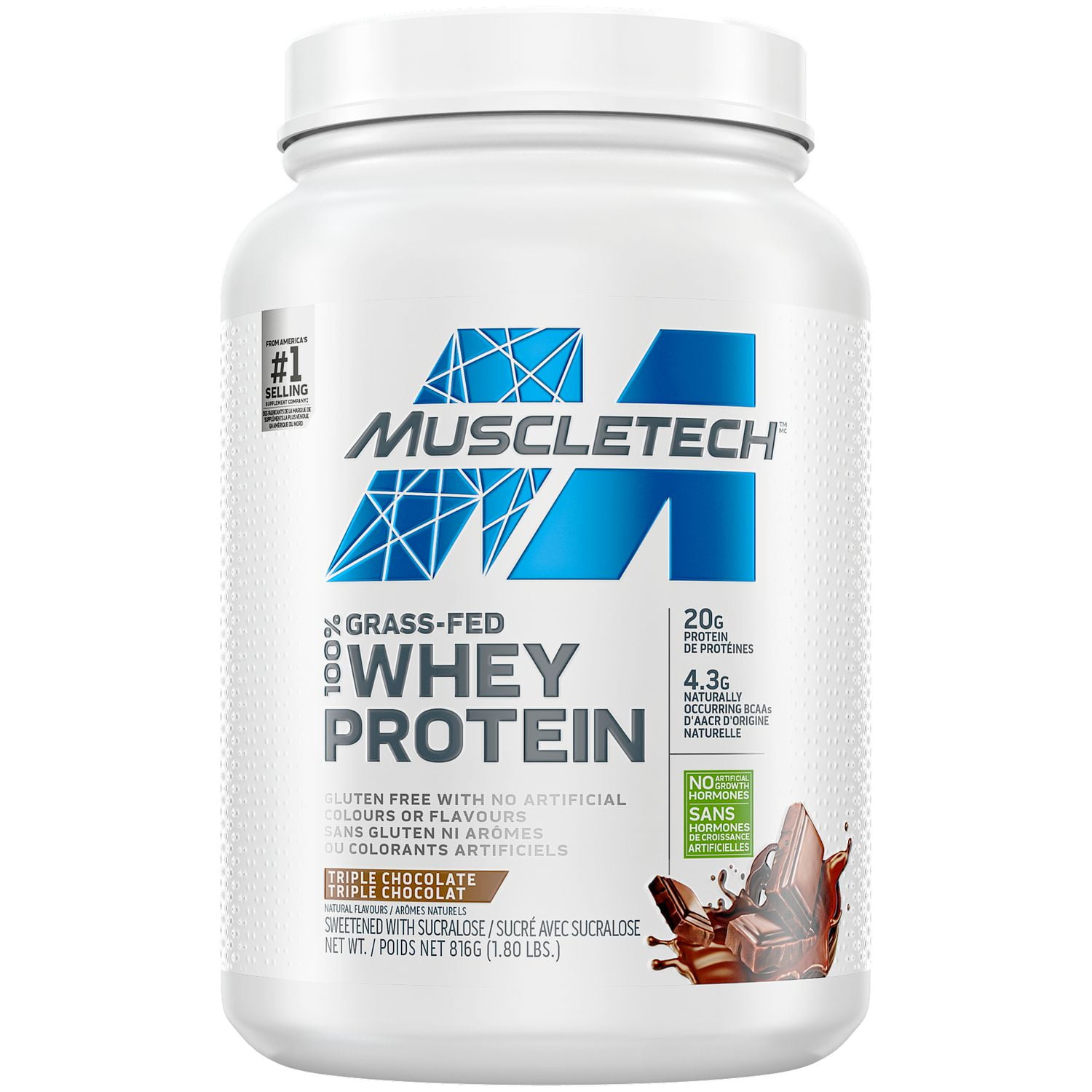 MuscleTech Grass Fed 100% Whey Protein, Protein Powder for Women