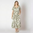 thumbnail image 2 of Devoted Calf length floral dress with short ruffled sleeves, 2 of 7