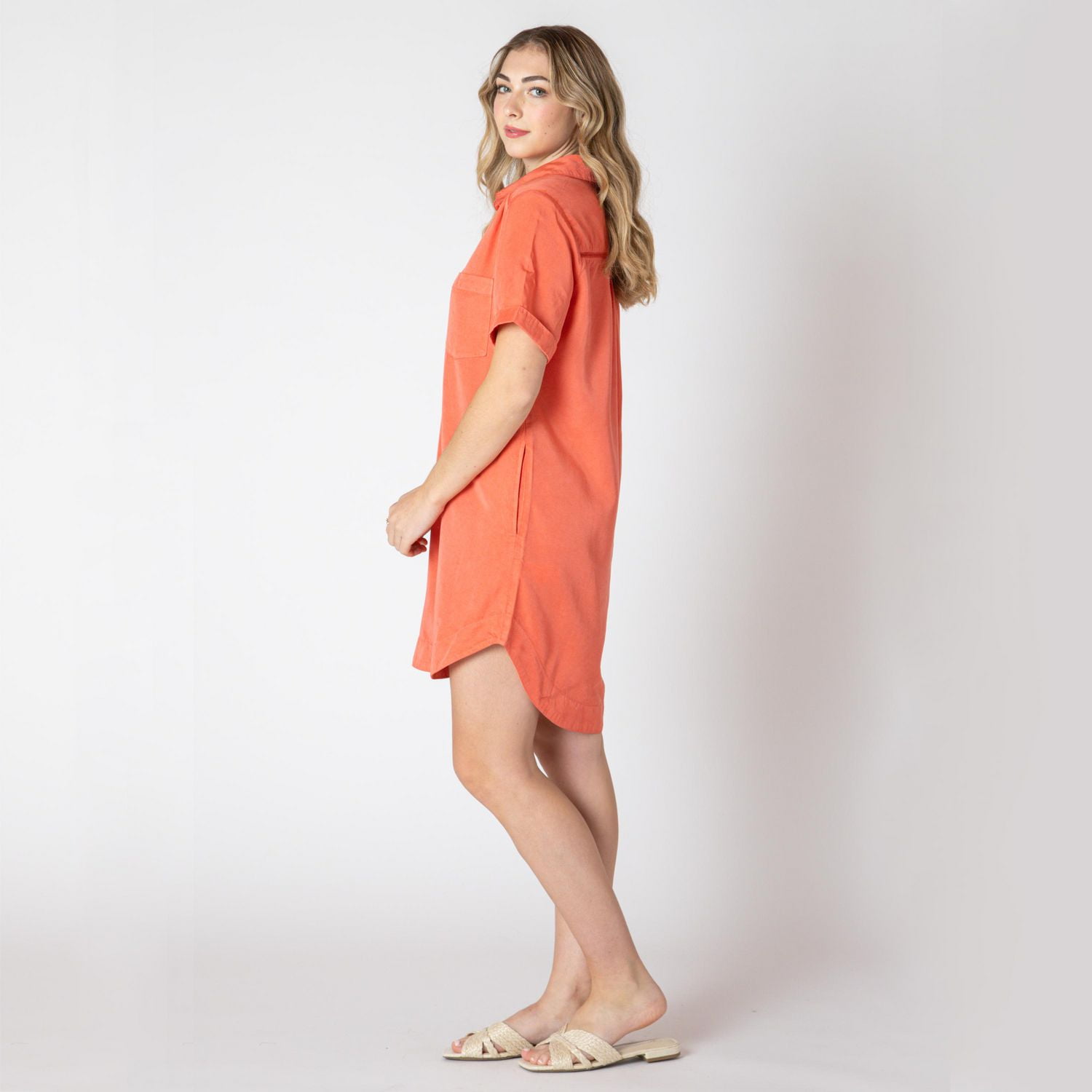 Devoted Mini robe en denim à manches courtes