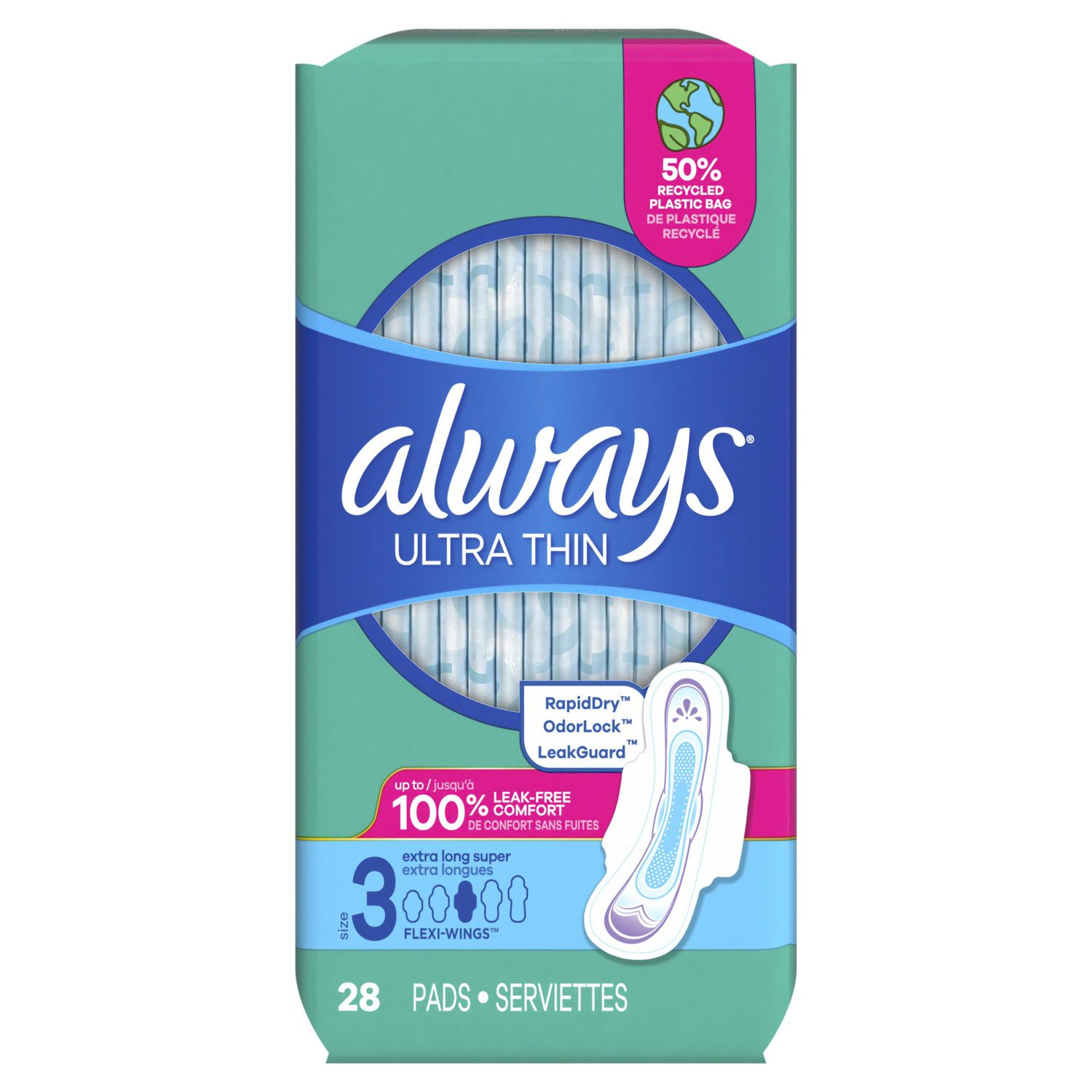 ALWAYS Ultra Night With Wings (Size 3) 10 Pads, Incontinence & Bladder