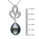 Pendentif stylisé Miadora avec perle noire tahitienne de 9 à 9,5 mm et diamants 0,10 ct poids total en or blanc 10 k – image 2 sur 3